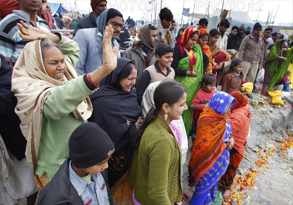 Allahabad, India, 20.01.2010, Hindus gather for the Magh Mela in Allahabad to take a holy dip at