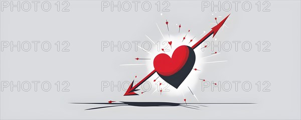 Abstract minimalist love themed wallpaper illustration, AI generated