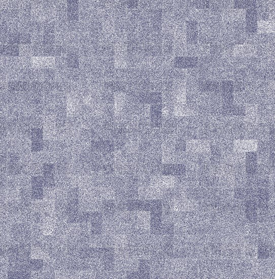 An abstract mosaic pattern with pixelated purple and white squares creating a textured appearance