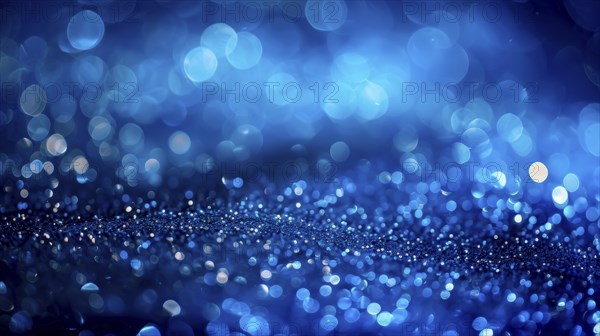 Vivid abstract image featuring a sea of blue bokeh lights creating a dynamic and vibrant