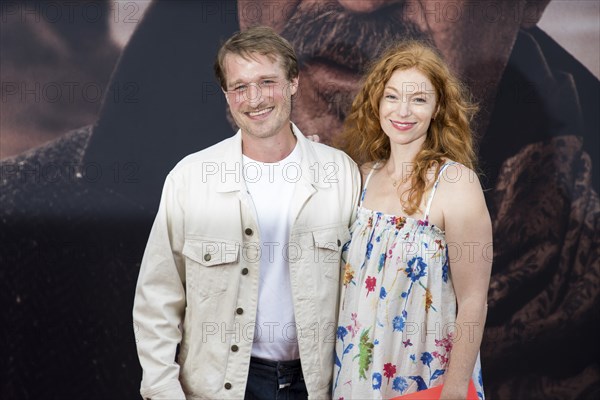 Max Montgomery and Marleen Lohse at the premiere of Horizon in Berlin's Zoo Palast on 04/08/2024