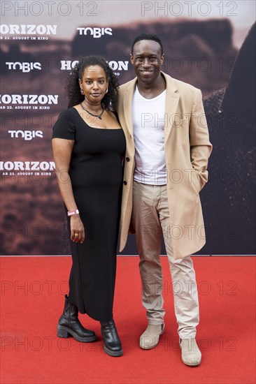 Rosina Kaleab and Jerry Kwarteng at the premiere of Horizon at Berlin's Zoo Palast on 04/08/2024