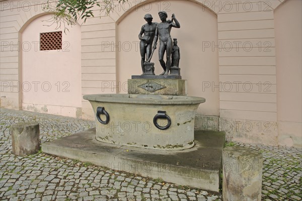 Ildefonso Fountain with antique youths, Yellow Palace, sculptures, Platz der Demokratie, Weimar,