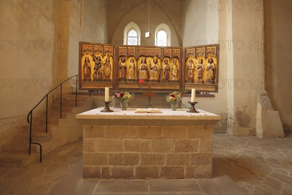 Altar of the Romanesque monastery church Drübeck, Romanesque, monastery, Drübeck, Harz, Lower