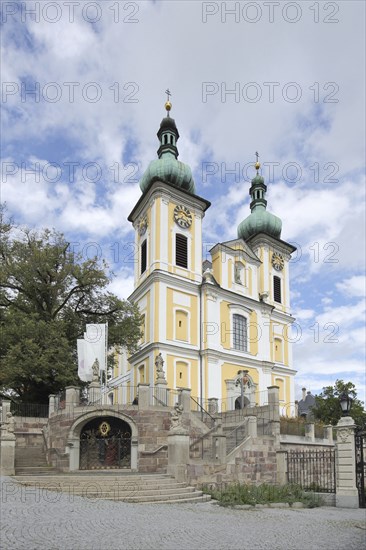 Baroque St John's Church with twin towers, Donaueschingen, Southern Black Forest, Black Forest,