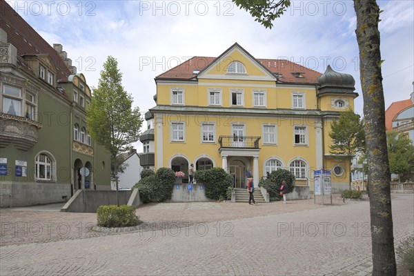 Yellow town hall, yellow, Donaueschingen, Southern Black Forest, Black Forest, Baden-Württemberg,