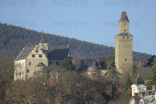 View of castle built 13th century, Kronberg, Taunus, Hesse, Germany, Europe