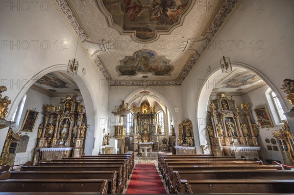 Interior of the parish church Mariae Heimsuchung 15th century, baroqueised in the 18th century,