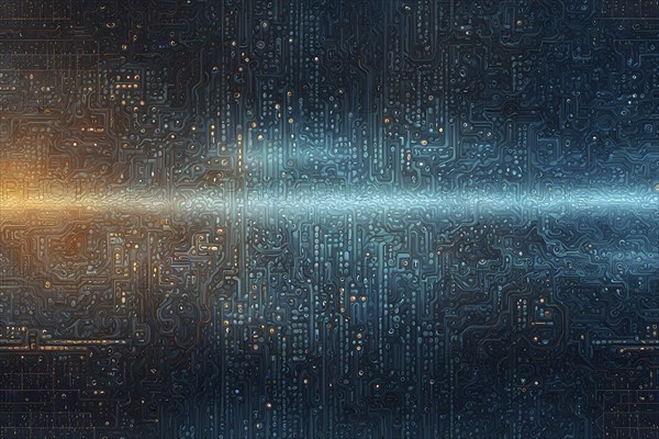 Cyber technology mosaic wallpaper illustration in digital art, AI generated