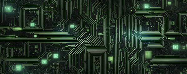 Cyber technology mosaic wallpaper illustration in digital art, AI generated