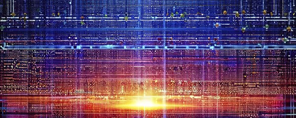 Cyber technology mosaic wallpaper illustration in digital art, AI generated