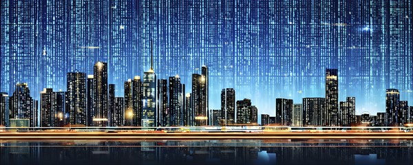 Cyber technology mosaic wallpaper illustration in digital art, AI generated