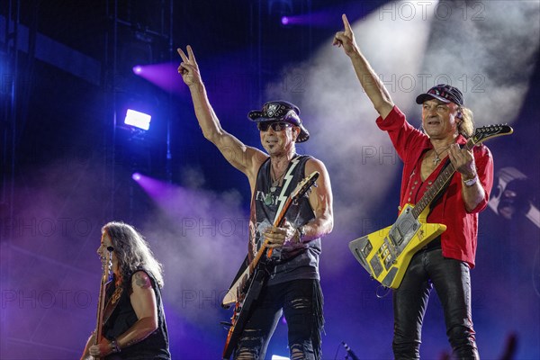 Pawel Maciwoda, Rudolf Schenker, Matthias Jab from the band Scorpions at the Wacken Open Air in
