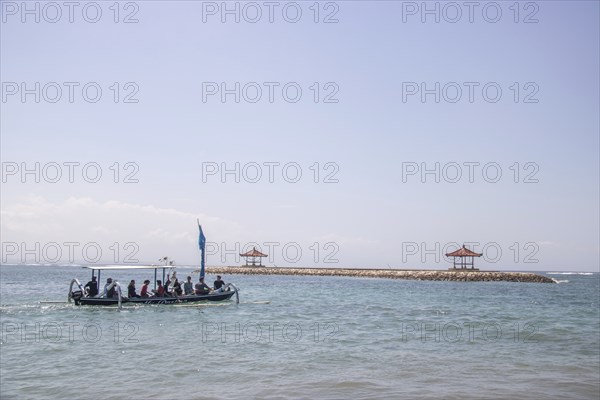 Ceremony on the beach. Religious ceremony of the Hindu faith on the beach of Sanur, Bali,