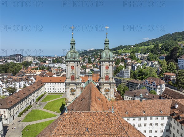 The twin towers, twin towers of the cathedral, Collegiate Church of St Gallus and Otmar, UNESCO