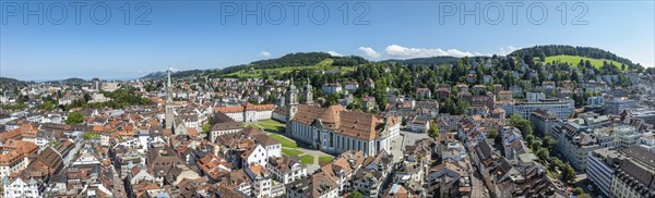 The historic old town of St. Gallen with the monastery quarter and the cathedral, collegiate church