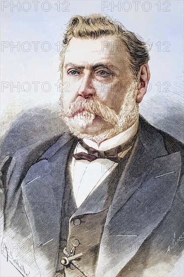 Antonio Rodrigues Sampaio, born 1806, died 1882, Portuguese politician. From La Ilustracion