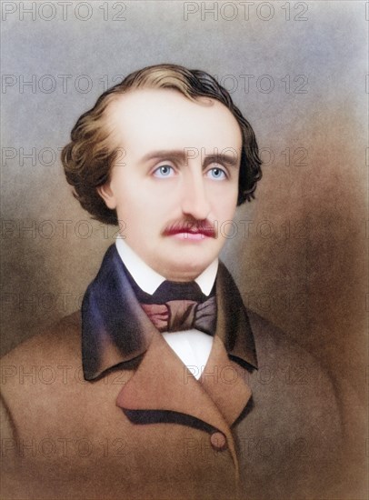 Edgar Allan Poe, 1809 to 1849, American writer. After a 19th century print, Historic, digitally