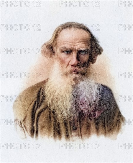 Leo Nikolayevich Tolstoy 1828 1910 Russian writer, Historical, digitally restored reproduction from