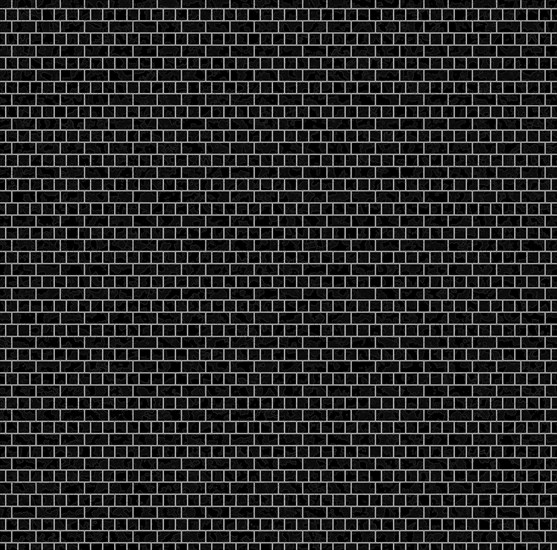 A monochrome image of a brick wall with black bricks and white mortar, creating a geometric and
