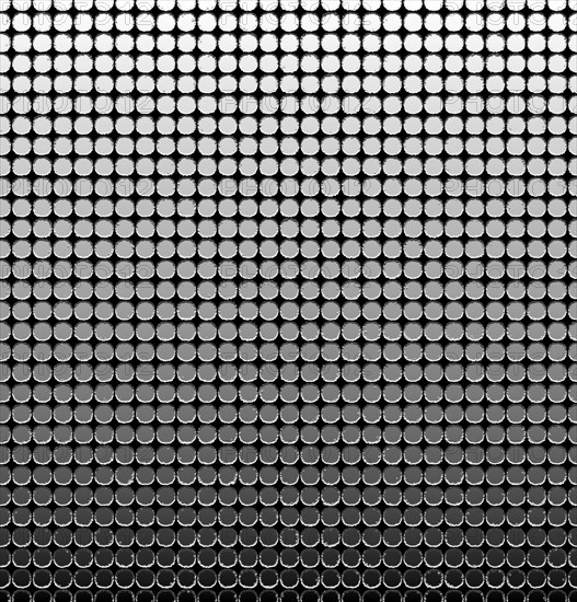 Geometric pattern of circles forming a gradient from white to black, creating an optical illusion
