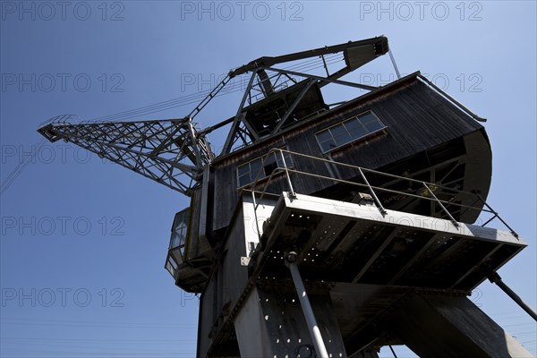 Listed coal crane of the former Höchst am Main power station, Frankfurt-Höchst, Frankfurt am Main,