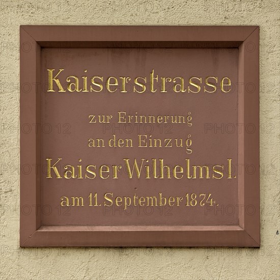 Commemoration of the entry of Kaiser Wilhelm I, memorial plaque on the façade, Old Town Hall,