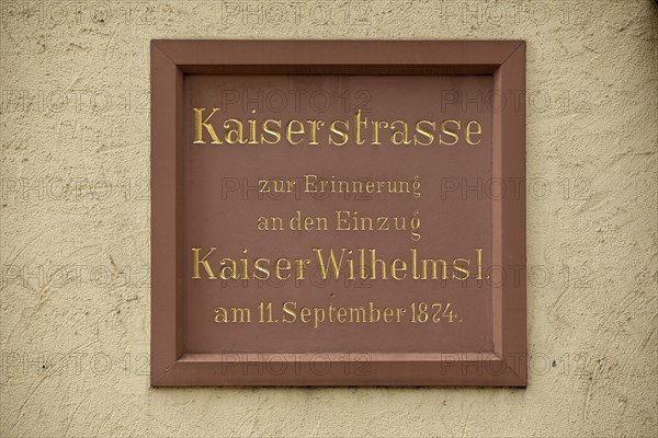 Commemoration of the entry of Kaiser Wilhelm I, memorial plaque on the façade, Old Town Hall,