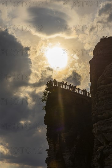The Bastei is a rock formation with a viewing platform in Saxon Switzerland on the right bank of