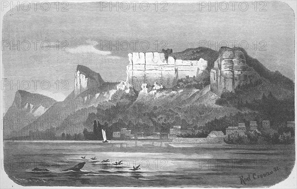 Trempealeau on the Mississippi, State of Wisconsin, c. 1890, USA, Historic, digitally restored
