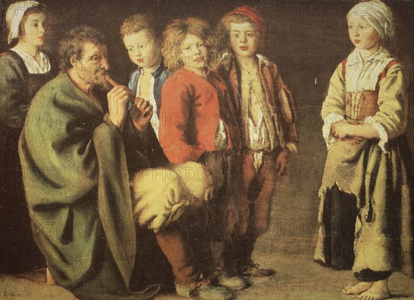 Painting by Antoine Le Nain (born around 1588 in Laon. died 25 May 1648 in Paris), French painter,