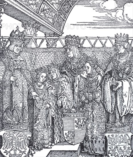 The congress of the Princess of Vienna. On Maximilian's right hand is his grandchild Mary, further