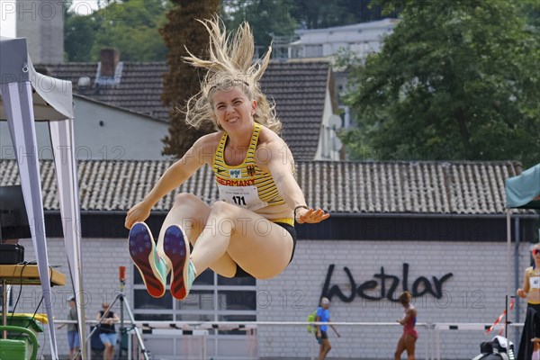Serina Riedel, German heptathlete, winner of the Thorpe Cup 2024, long jump, achieves a personal
