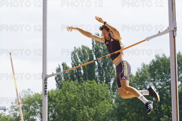 Niklas Kaul, German decathlete and Paris 2024 Olympian, during a triple competition as part of the