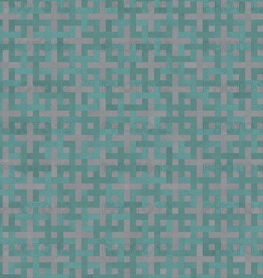 Geometric pattern of plus signs in teal and gray forming a grid