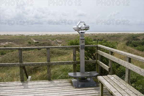 Viewing platform in the dunes, Amrum, North Sea island, North Frisia, Schleswig-Holstein, Germany,
