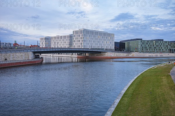 Spreebogen near Gustav-Heinemann-Brücke in Berlin, Germany, Europe