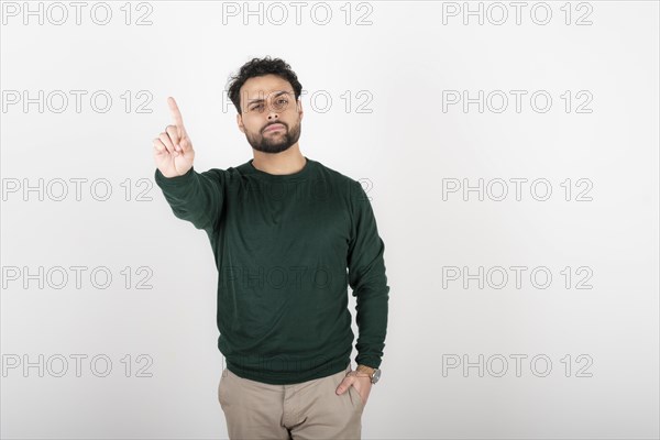 Man making an objection with her hand