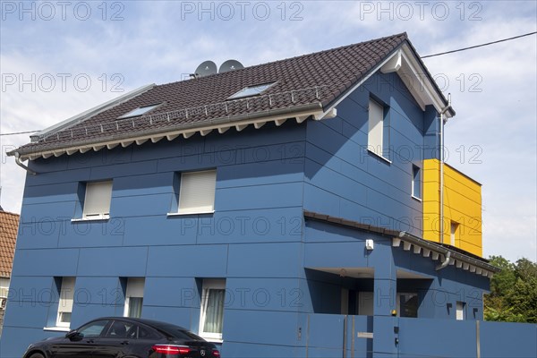 Façade cladding on a residential building