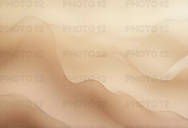 Abstract wavy forms in beige and soft gradients evoke a calm and gentle atmosphere, AI generated