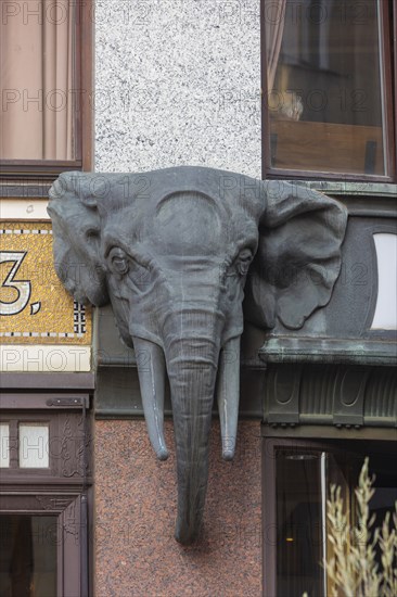 Riquet House with elephant heads. The Riquet & Co. AG was a company for the production and