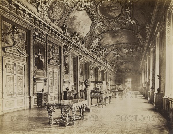 Louvre Museum, The Apollo Gallery, 1885, 1st arrondissement, Paris, France, Historic, digitally