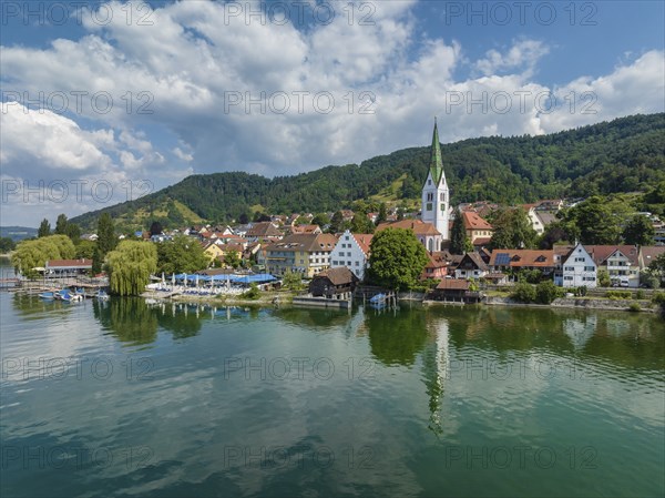 Aerial view of the village of Sipplingen on Lake Constance, Lake Constance district
