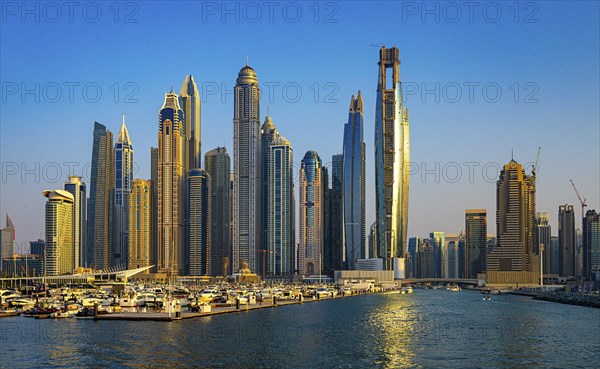Dubai Marina and Harbour, Skyline Architecture and Marina, United Arab Emirates, Asia