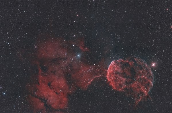 IC443, jellyfish nebula, galactic supernova remnant in the constellation Gemini on the ecliptic