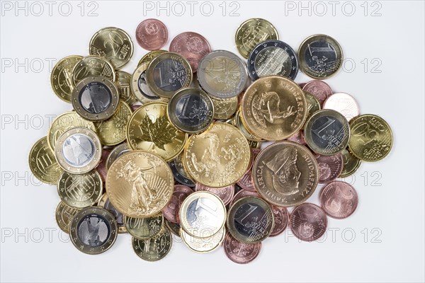 Gold coins, euro money, symbol photo money, coins