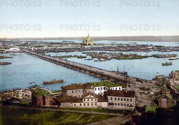 The Bridge of Fire, Nigni-Novgorod, Nizhnii Novgorod, Russia, c. 1890, Historic, digitally enhanced