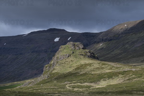 So-called Cathedral of the Elves, Ãlfakirkjan, Tungustapi, Saelingsdalur, Laugar, Westfjords,