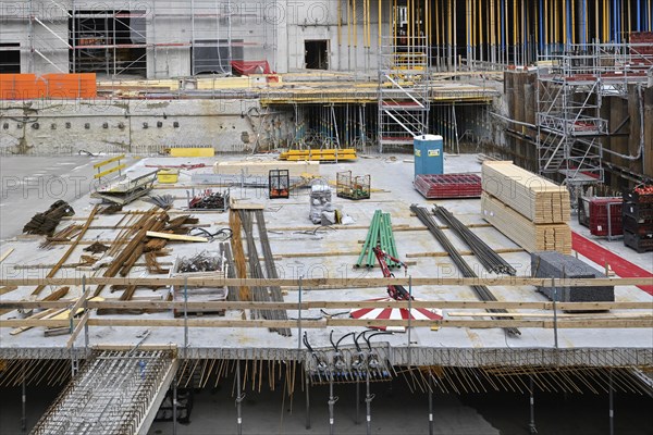 Large construction site for floor formwork