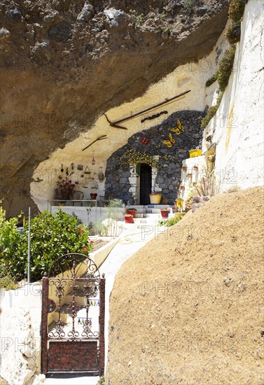 Traditional living cave dwelling in Artenara, Las Palmas province, Gran Canaria, Canary Islands,